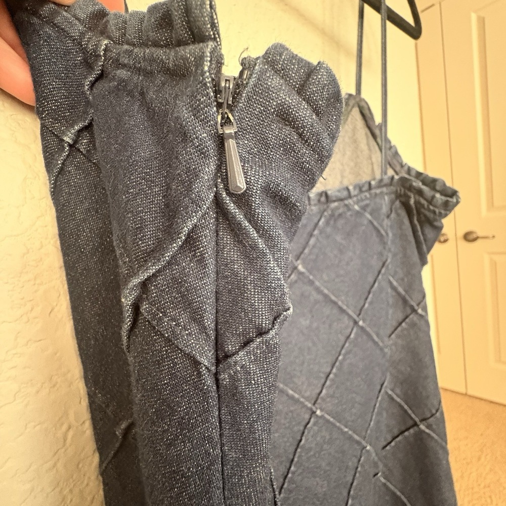 Vintage 90s/Y2K Ralph Lauren Tartan label‎ denim dress with diamond pattern sz10 - Picture 5 of 11